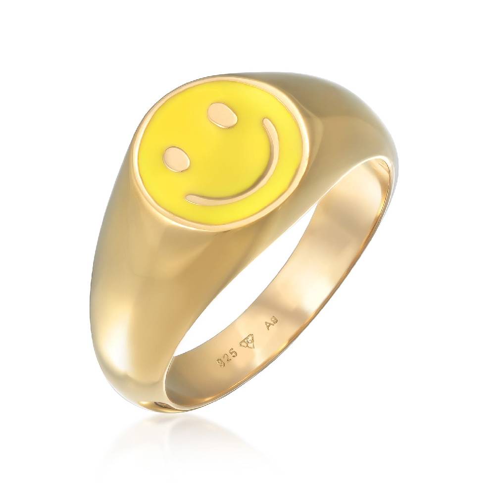Kuzzoi Siegelring Smiling | Emaille (Blau) Kuzzoi Siegelring Smiling | Emaille (Blau)