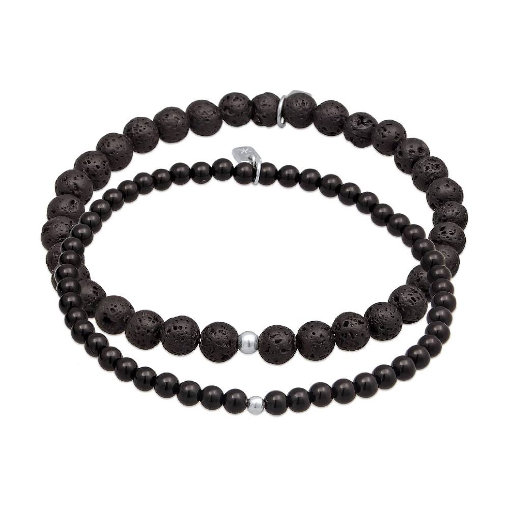 Kuzzoi Armbandset Perlen | Lava, Onyx (Schwarz) Letzte 3 Tage