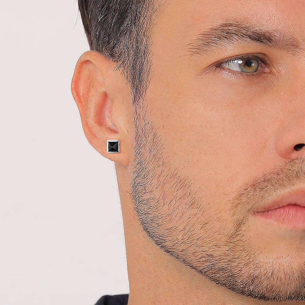 Kuzzoi Ohrstecker Pyramide | Onyx (Schwarz) Vierteljährliche Förderung