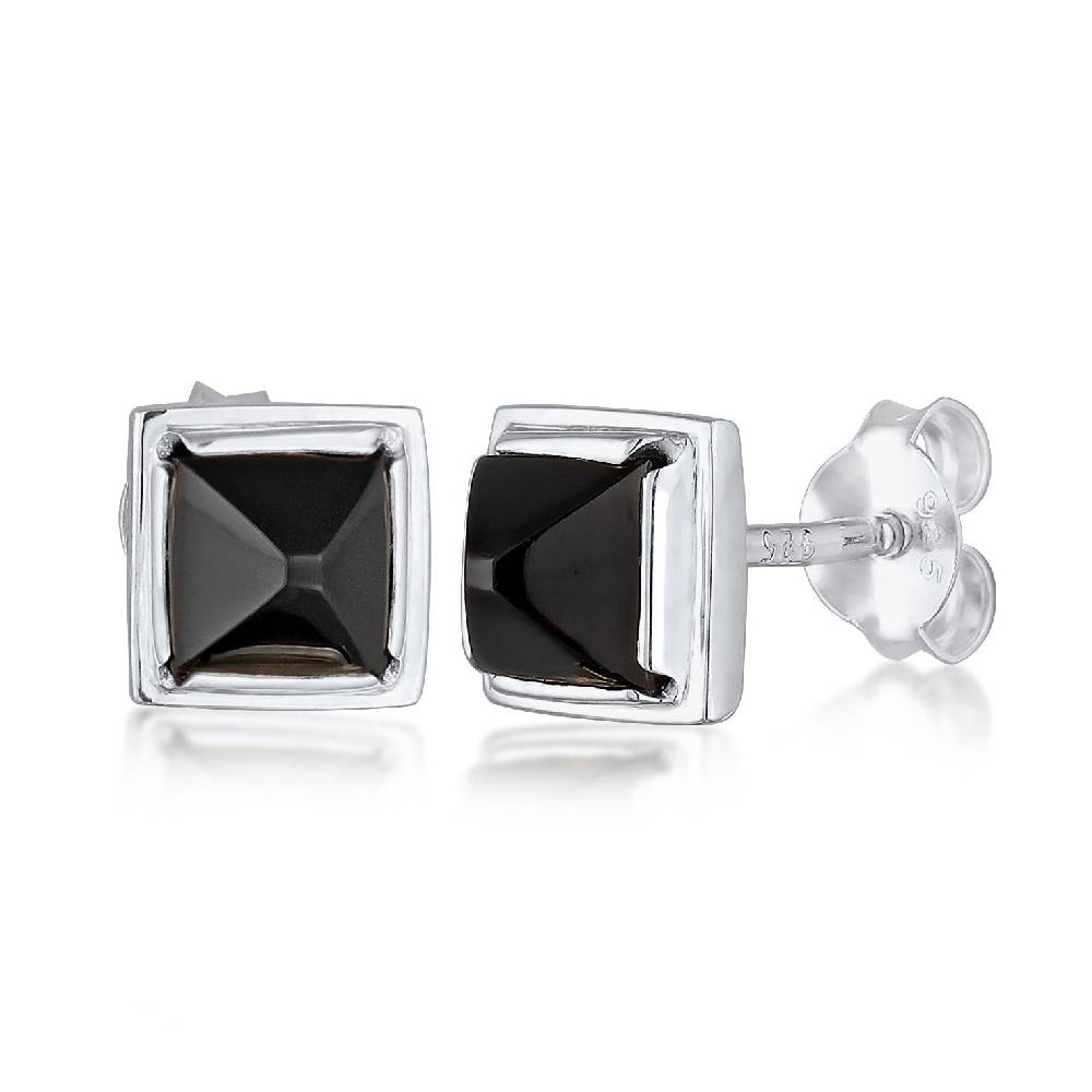 Kuzzoi Ohrstecker Pyramide | Onyx (Schwarz) Vierteljährliche Förderung