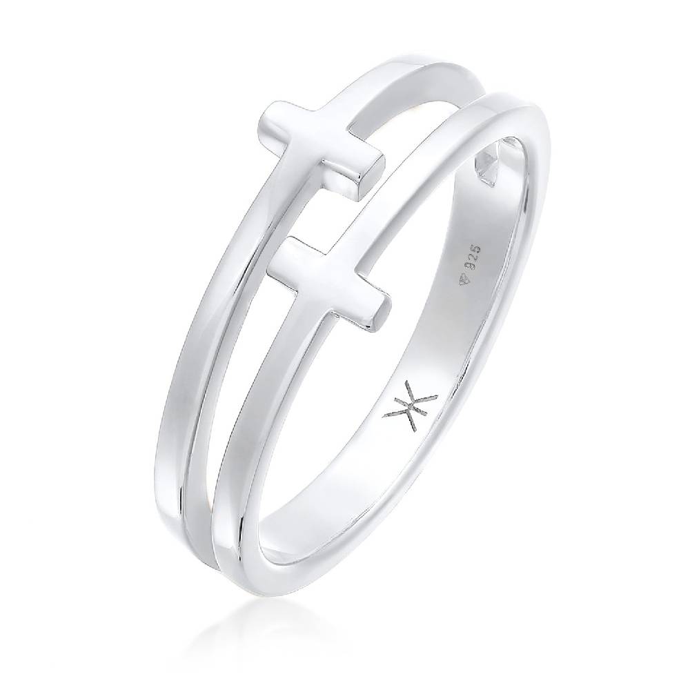 Kuzzoi Ring Kreuz Double Optik Kostenloser Versand international