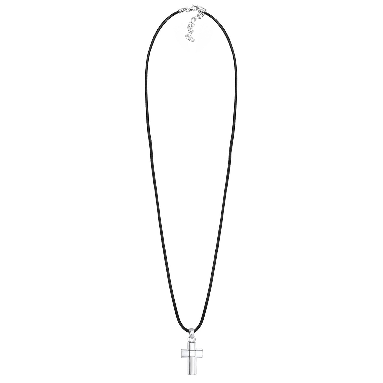 Kuzzoi Glieder-Halskette Kreuz | Leder Günstig kaufen