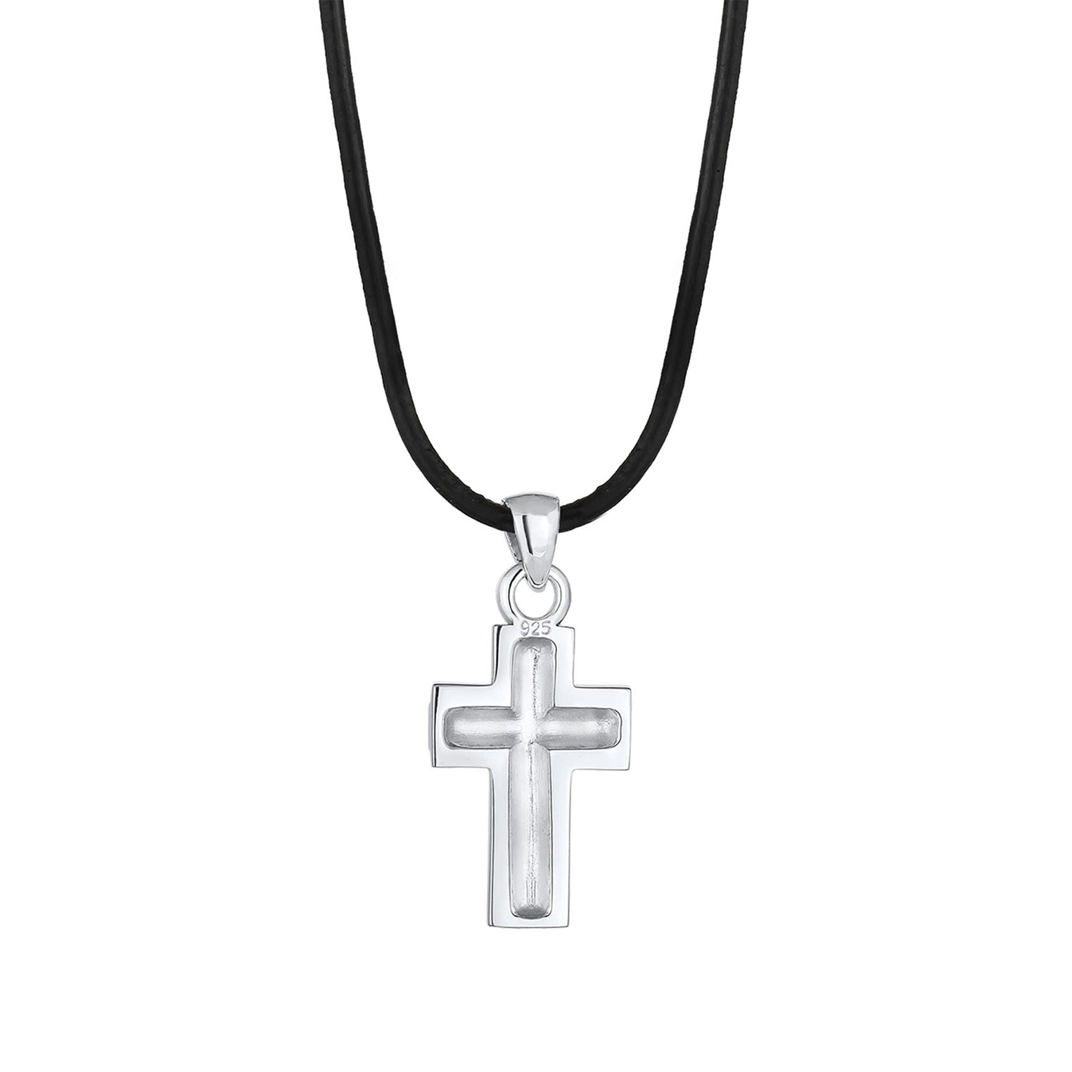Kuzzoi Glieder-Halskette Kreuz | Leder Günstig kaufen