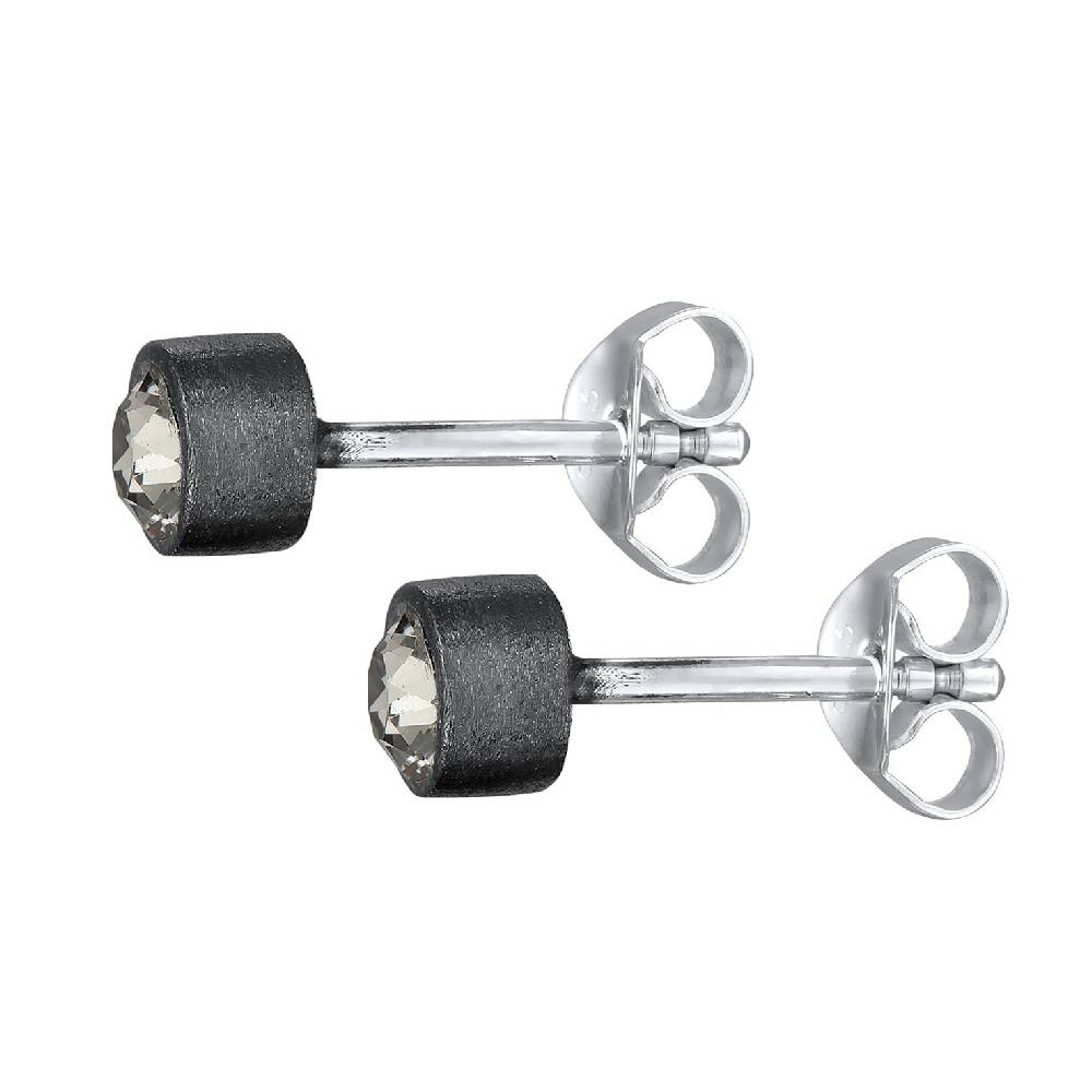 Kuzzoi Ohrstecker Rund | Kristall (Grau) Osterangebot