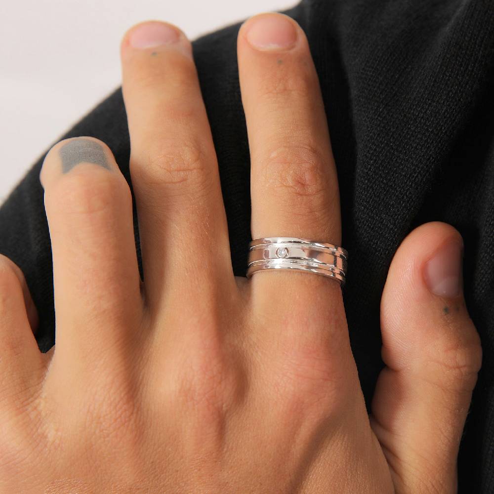 Kuzzoi Bandring Massiv | Diamant (0.03 ct) Jubiläumsangebot