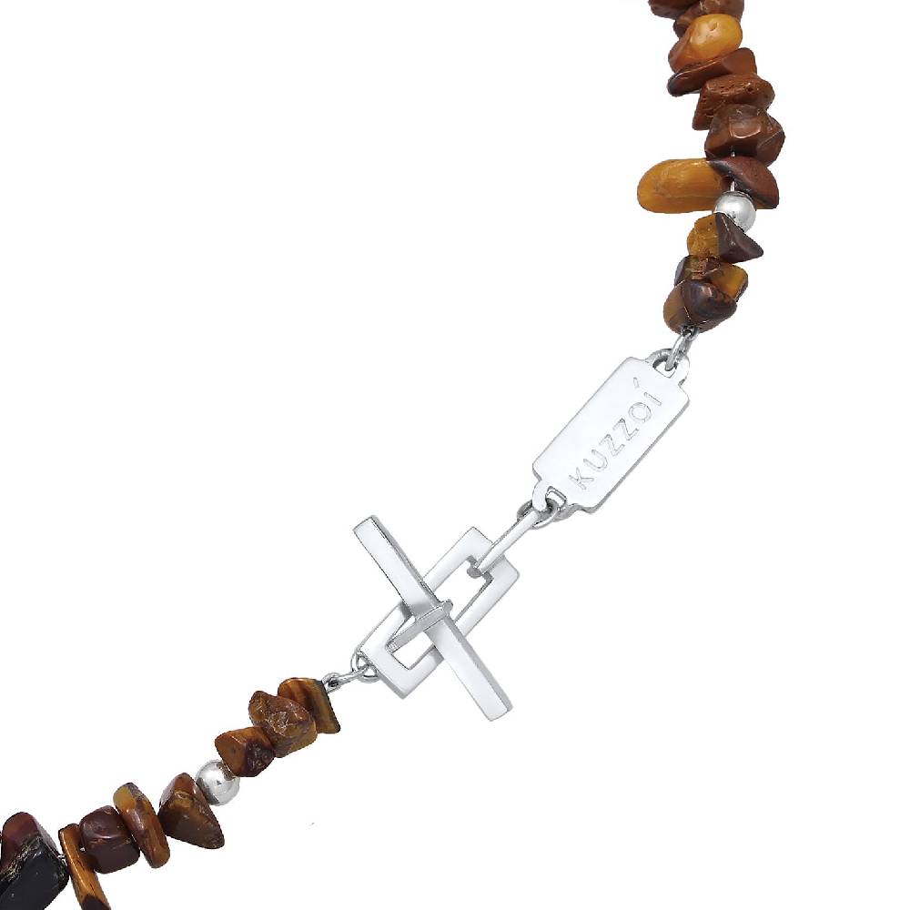 Kuzzoi Halskette Edelstein Splitter | Tigerauge (Braun) Große Rabatte