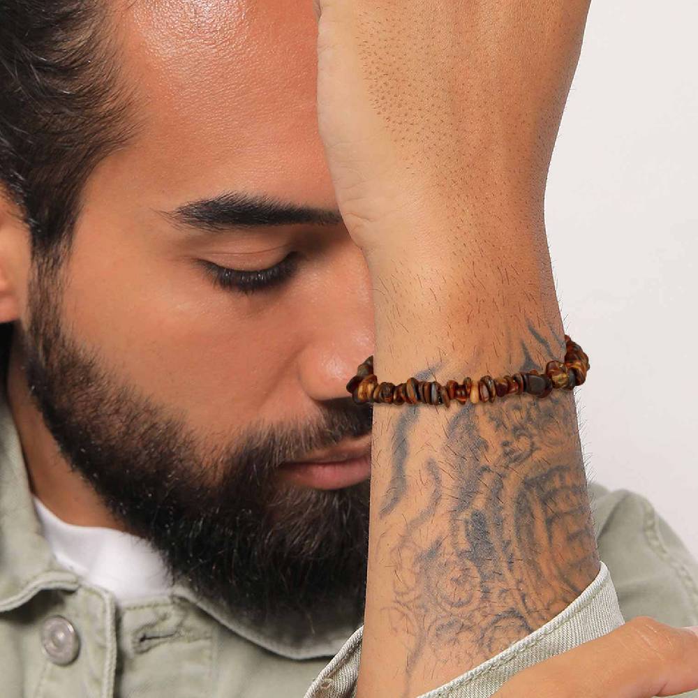 Kuzzoi Armband Splitter Natur | Tigerauge Edelsteine Neuheiten