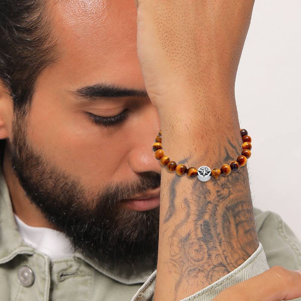 Kuzzoi Armband Kompass | Tigerauge (Braun) Bestseller