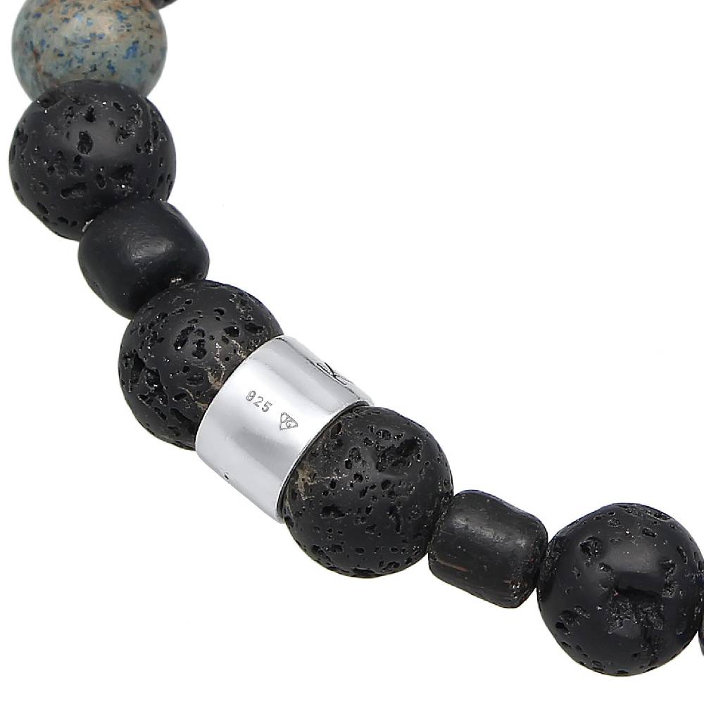 Kuzzoi Armband Kugeln | Lava, Achat (Schwarz, Blau) Tiefpreis