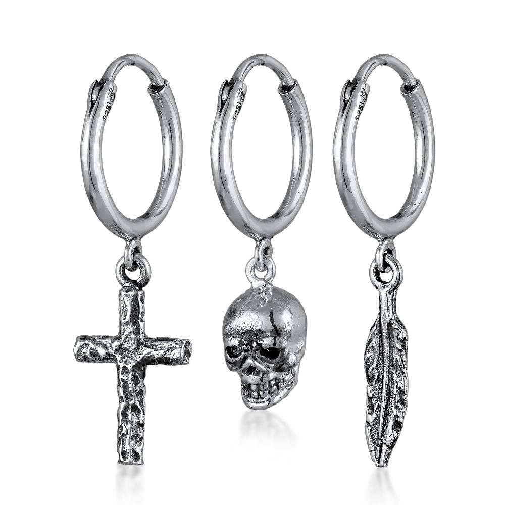 Kuzzoi Ohrringset Totenkopf Riesige Rabatte