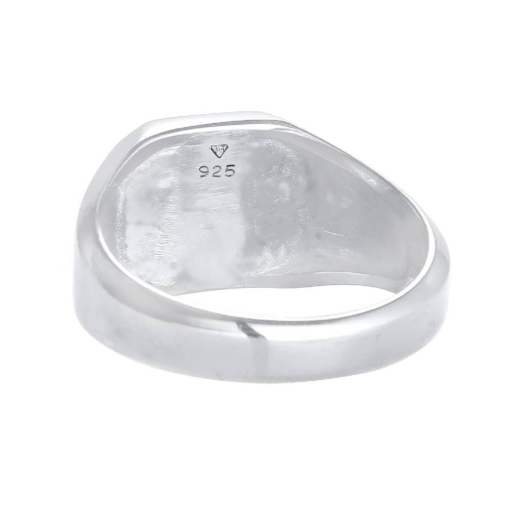 Kuzzoi Siegelring Basic | Emaille (Blau) Neueste Mode