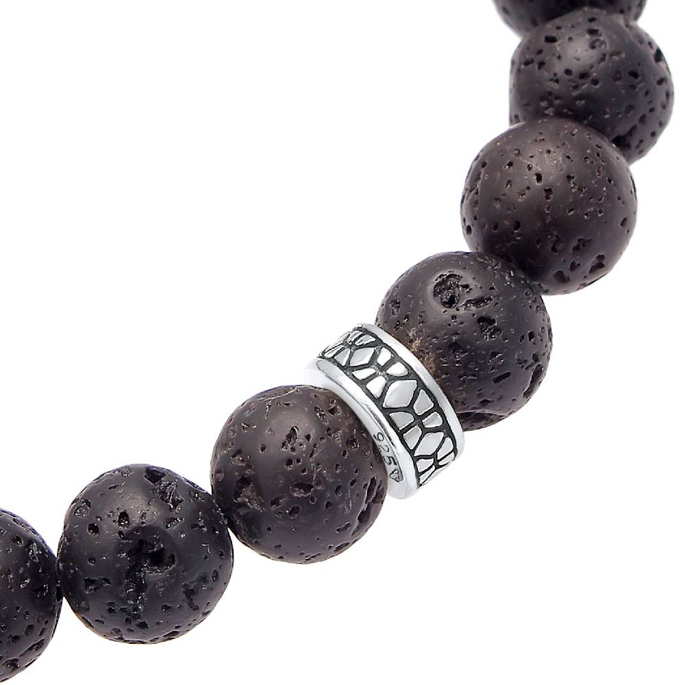 Kuzzoi Armband Vintage | Lava Perlen (Schwarz) Black Friday Preise