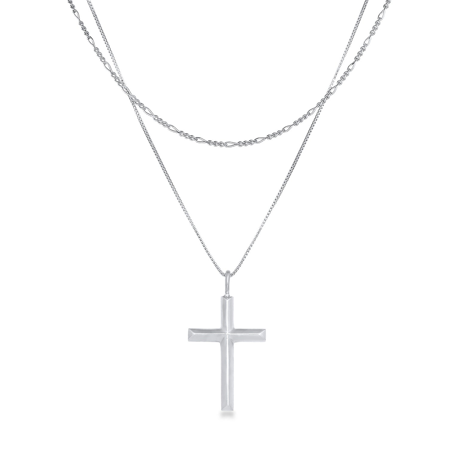 Kuzzoi Layer-Halskette Kreuz Sonderangebot