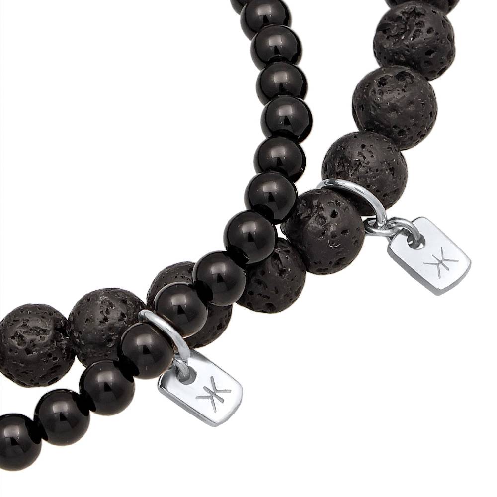 Kuzzoi Armbandset Perlen | Lava, Onyx (Schwarz) Begrenztes Angebot