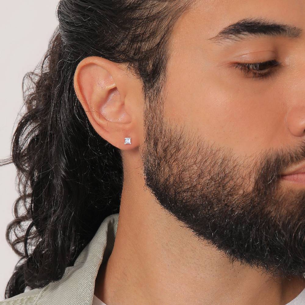 Kuzzoi Ohrstecker Quadrat | Zirkonia Kristalle (Weiß) Exklusive Angebote