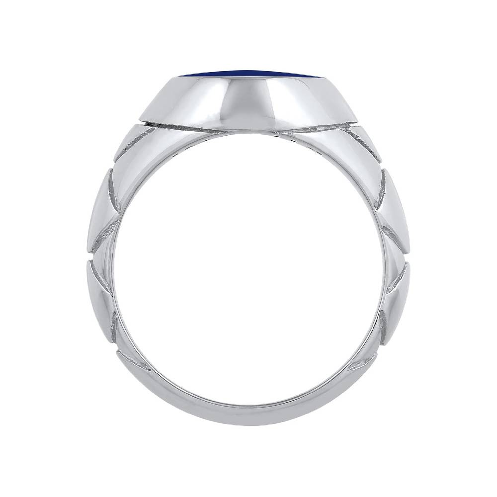 Kuzzoi Siegelring Elegant | Emaille (Blau) Neueste Stile