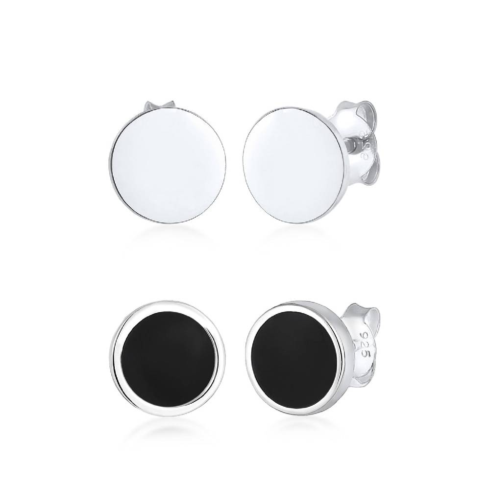 Kuzzoi Ohrringset Geo Rund | Emaille Bis zu 60% Rabatt