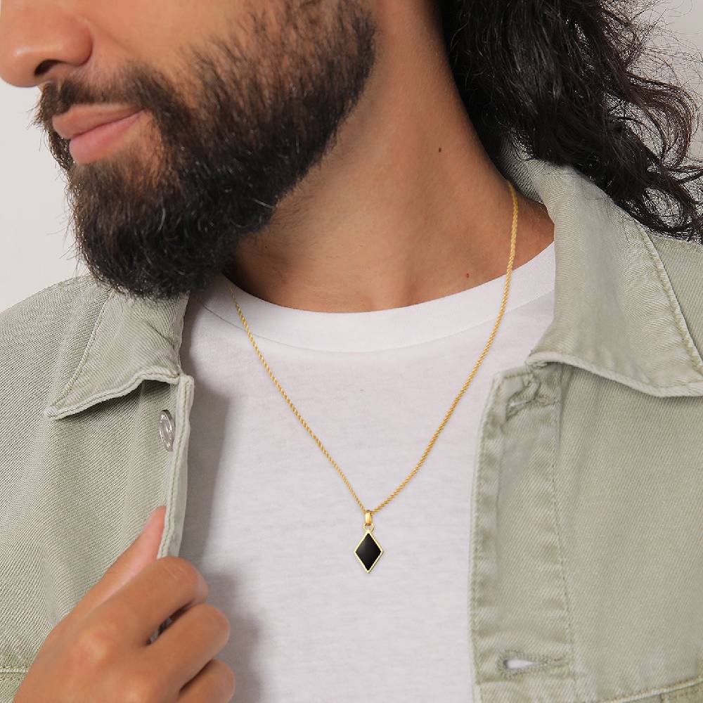 Kuzzoi Halskette Anhänger Raute | Emaille Black Friday Preise