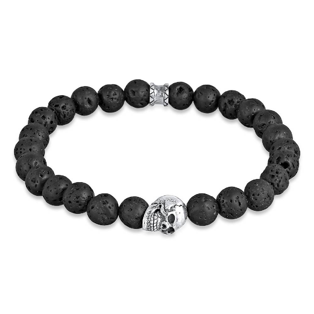 Kuzzoi Armband Totenkopf | Lava Perlen Limitierter Zeitrabatt