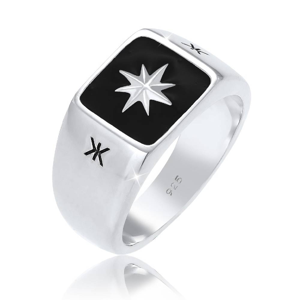 Kuzzoi Siegelring Stern | Emaille Online Shopping