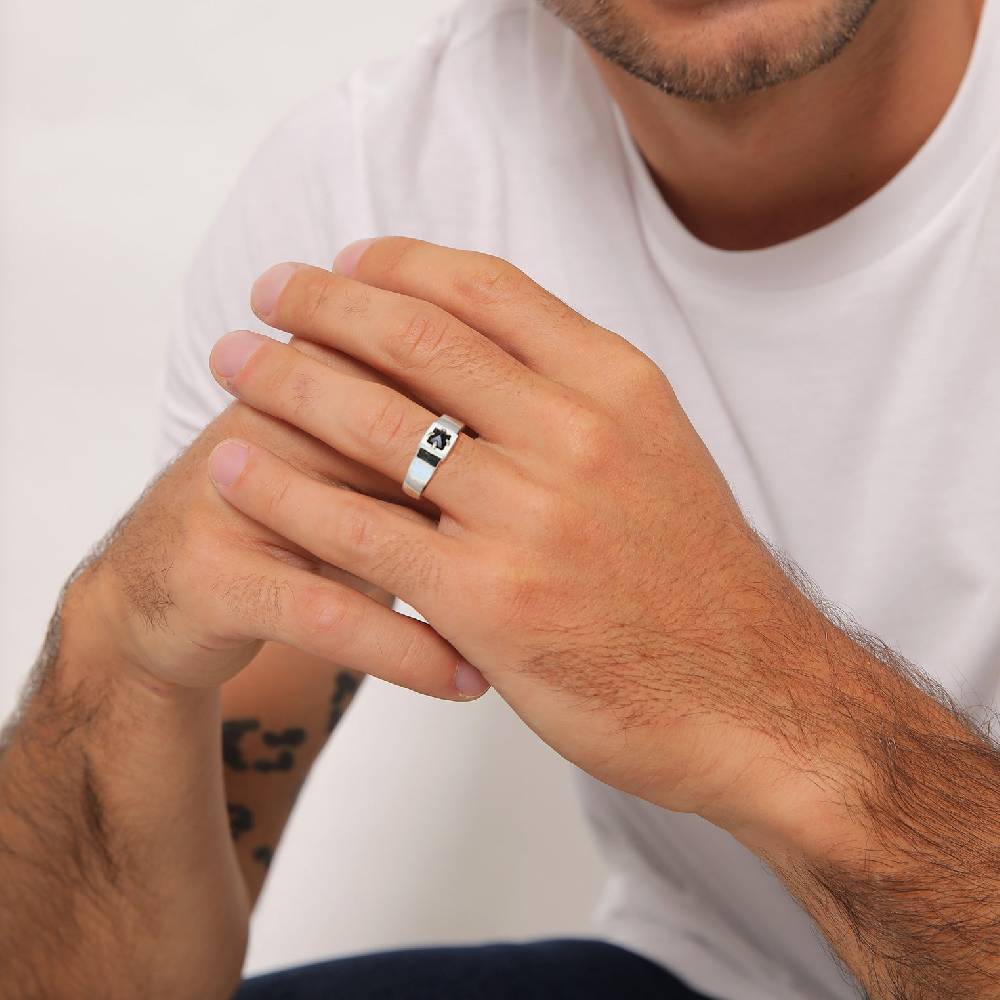 Kuzzoi Bandring Pyramide | Onyx (Schwarz) Online Outlet