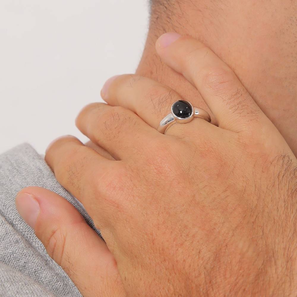 Kuzzoi Siegelring Oval | Onyx (Schwarz) Kostenloser Versand international