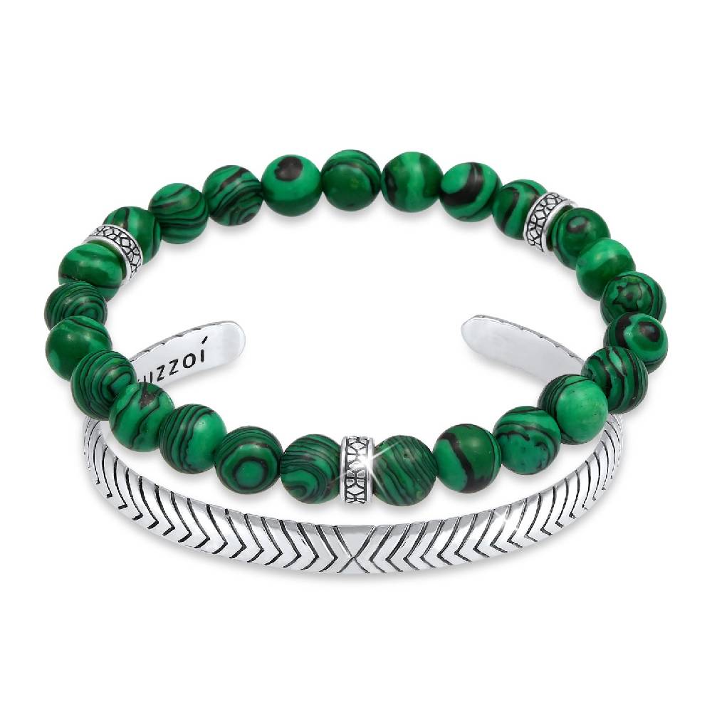 Kuzzoi Armbandset Armreif | Malachit (synth.) Flash Sale