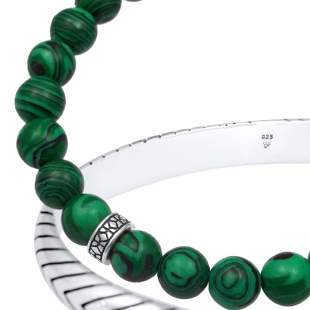 Kuzzoi Armbandset Armreif | Malachit (synth.) Flash Sale
