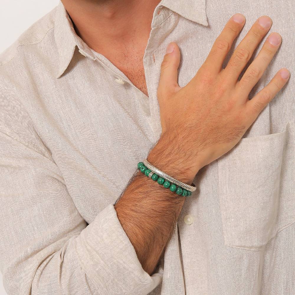 Kuzzoi Armbandset Armreif | Malachit (synth.) Flash Sale
