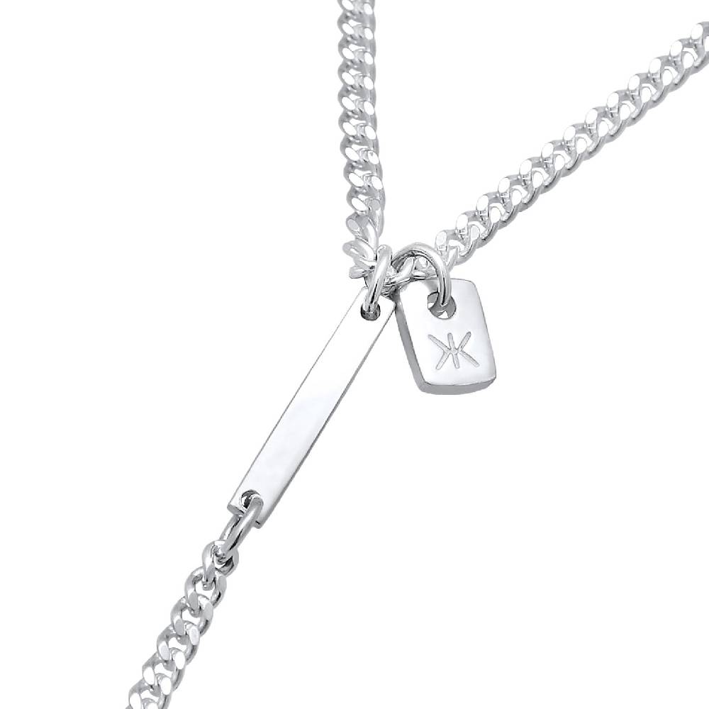Kuzzoi Modische Y-Kette mit Barren 925 Silber Black Friday Preise