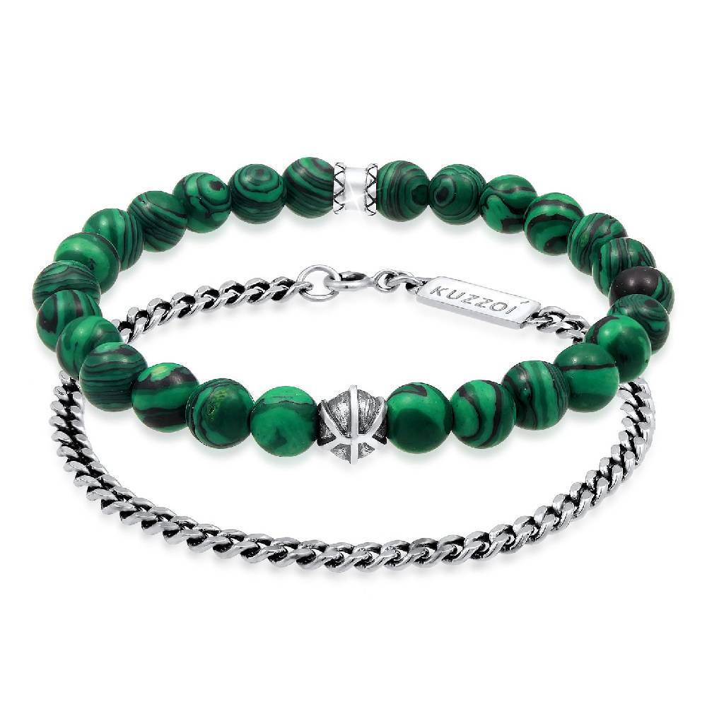 Kuzzoi Armbandset Perlen | Malachit (synt.) Sonderangebot