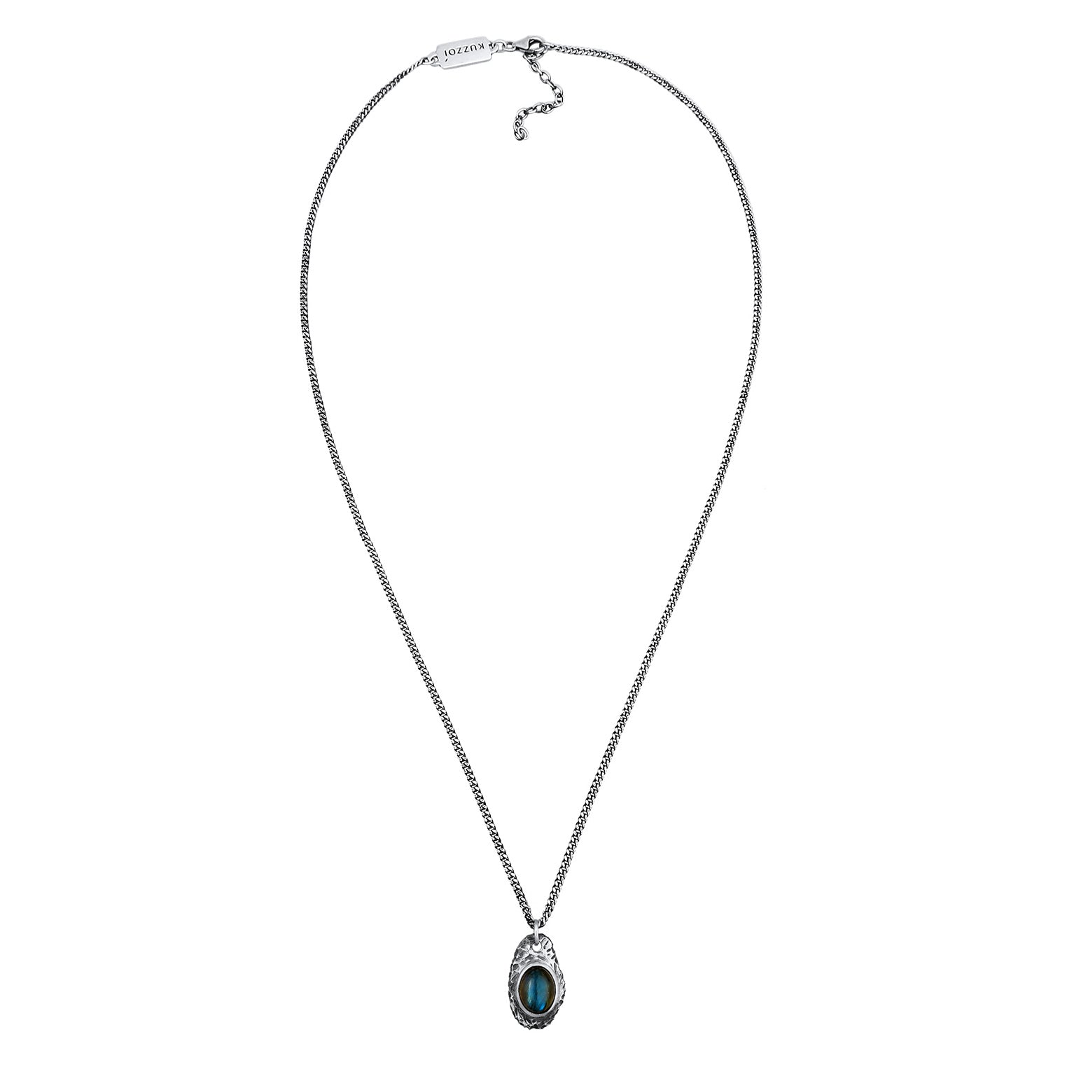 Kuzzoi Halskette Anhänger | Labradorit (Grau) Black Friday