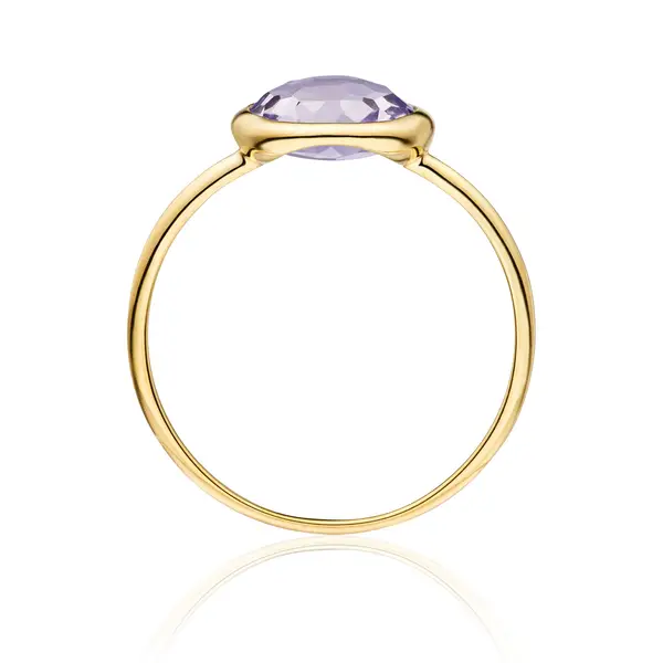 Leaf Jewelry Ring Amethyst, 14 K Gelbgold Valentinstagsangebot