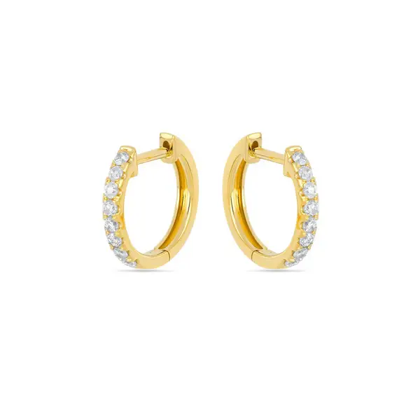 Leaf Jewelry Creole mit Diamanten, 18K Gelbgold Lagerräumung