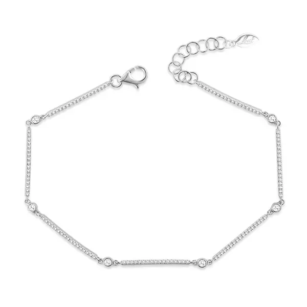 Leaf Jewelry Armband Bar, 18K Weissgold, Diamanten Online Outlet