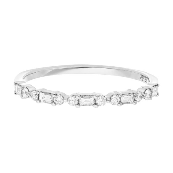 Leaf Jewelry Ring mit Baguette Diamanten, 14K Weißgold Neuheiten