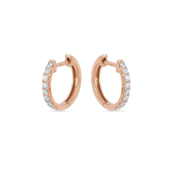 Leaf Jewelry Creole mit Diamanten, 18K Rosegold Kauf eins, bekomm eins gratis