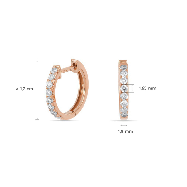 Leaf Jewelry Creole mit Diamanten, 18K Rosegold Kauf eins, bekomm eins gratis