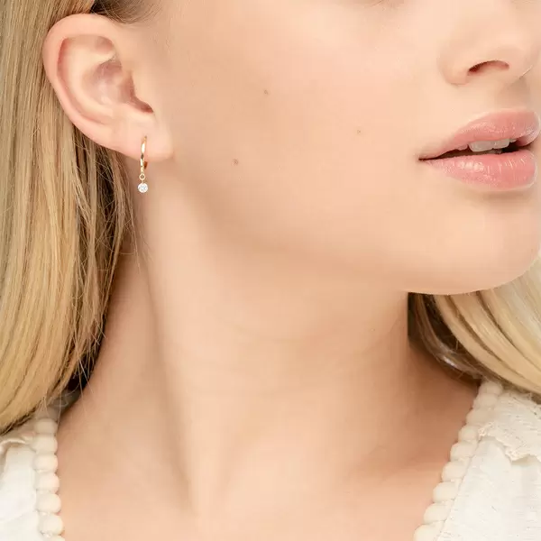Leaf Jewelry Creole Pure mit Diamanten, 18 K Gelbgold Tiefpreis