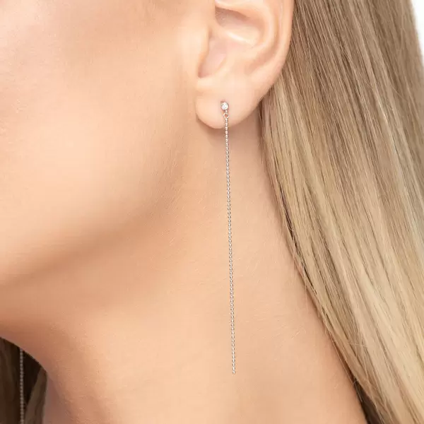 Leaf Jewelry Ohrstecker "my first diamond", ball chain, 14 K Weißgold Super Sparpreis