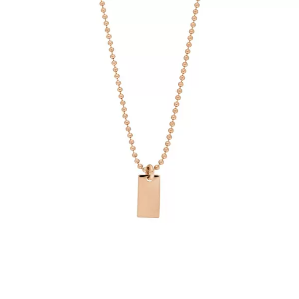 Leaf Jewelry Halskette Tiny Dog Tag, 14 K Rosegold Letzter Tag