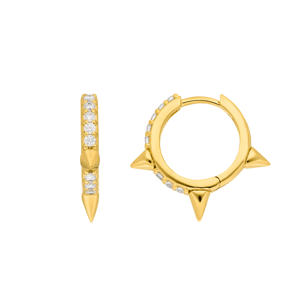 Leaf Jewelry Creole Triple Stud, 18 K Gelbgold vergoldet Clearance-Verkauf