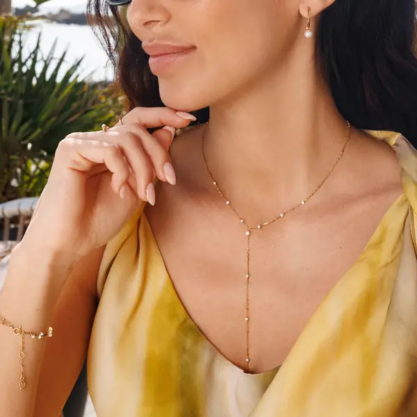 Leaf Jewelry Armkette Flying Pearls, 3-reihig, 18 K Gelbgold vergoldet zollfrei