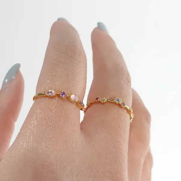 Leaf Jewelry Silber Ring, Oval Gems, Rosenquarz, Gelbgold Rabatte dieses Monats