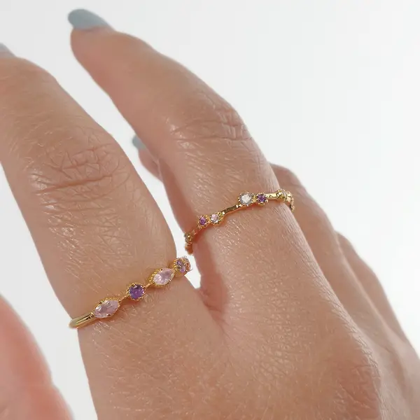 Leaf Jewelry Silber Ring, Oval Gems, Rosenquarz, Gelbgold Rabatte dieses Monats