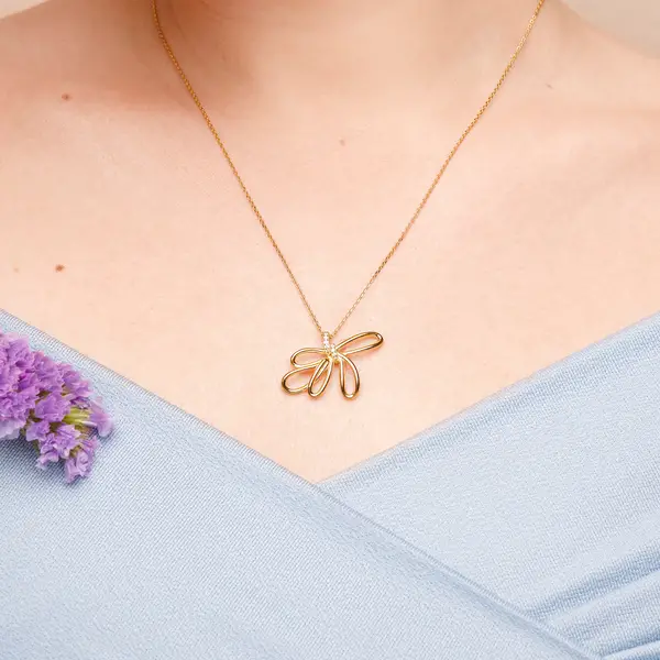 Leaf Jewelry Halskette Blossom, 18 K Gelbgold vergoldet Angebote