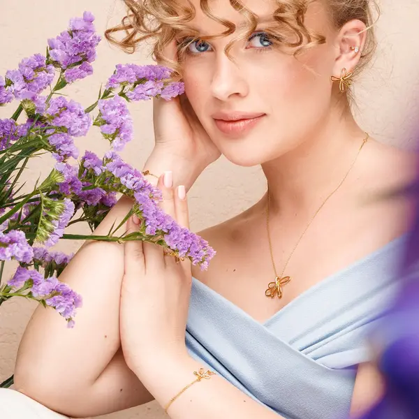 Leaf Jewelry Halskette Blossom, 18 K Gelbgold vergoldet Angebote