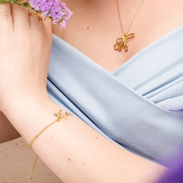 Leaf Jewelry Armkette Blossom, 18 K Rosegold vergoldet im Angebot