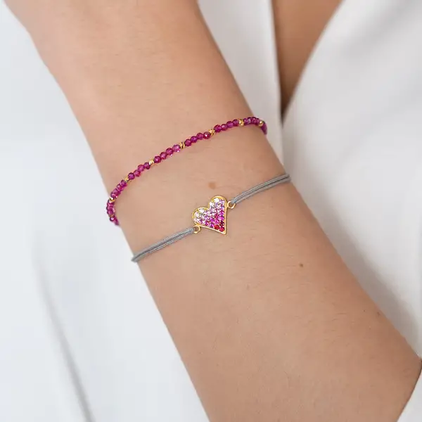 Leaf Jewelry Armkette Serenity, Rubin, 18 K Gelbgold vergoldet Schlussverkauf