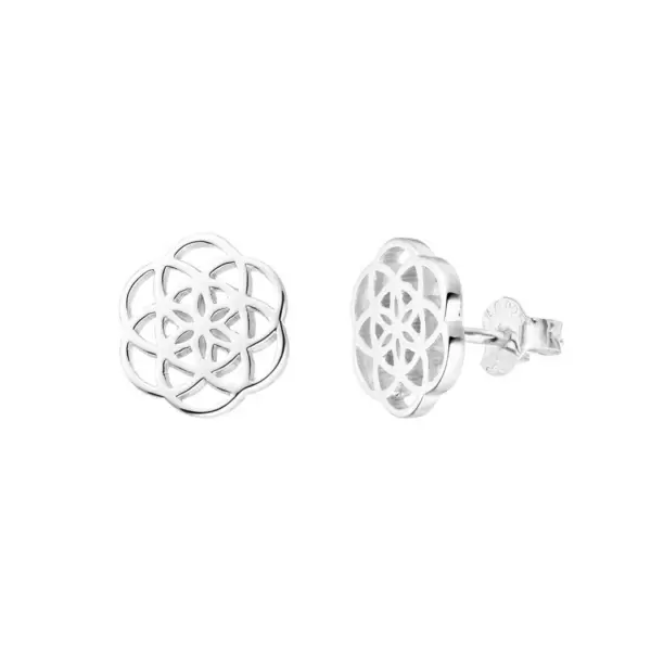 Leaf Jewelry Ohrstecker Flower of Life, 925 Sterlingsilber Limitierter Zeitrabatt